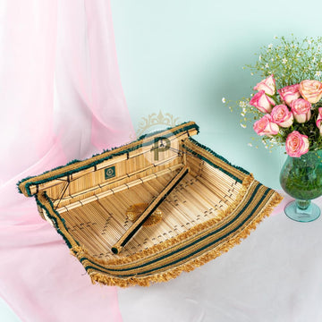 Green and Gold Chajj with Small Stick – Pataaree Studios Pvt Ltd
