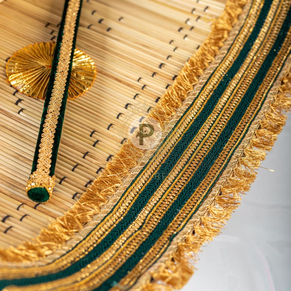 Green and Gold Chajj with Small Stick – Pataaree Studios Pvt Ltd
