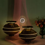 Brass Jaago Matka With Led Lights