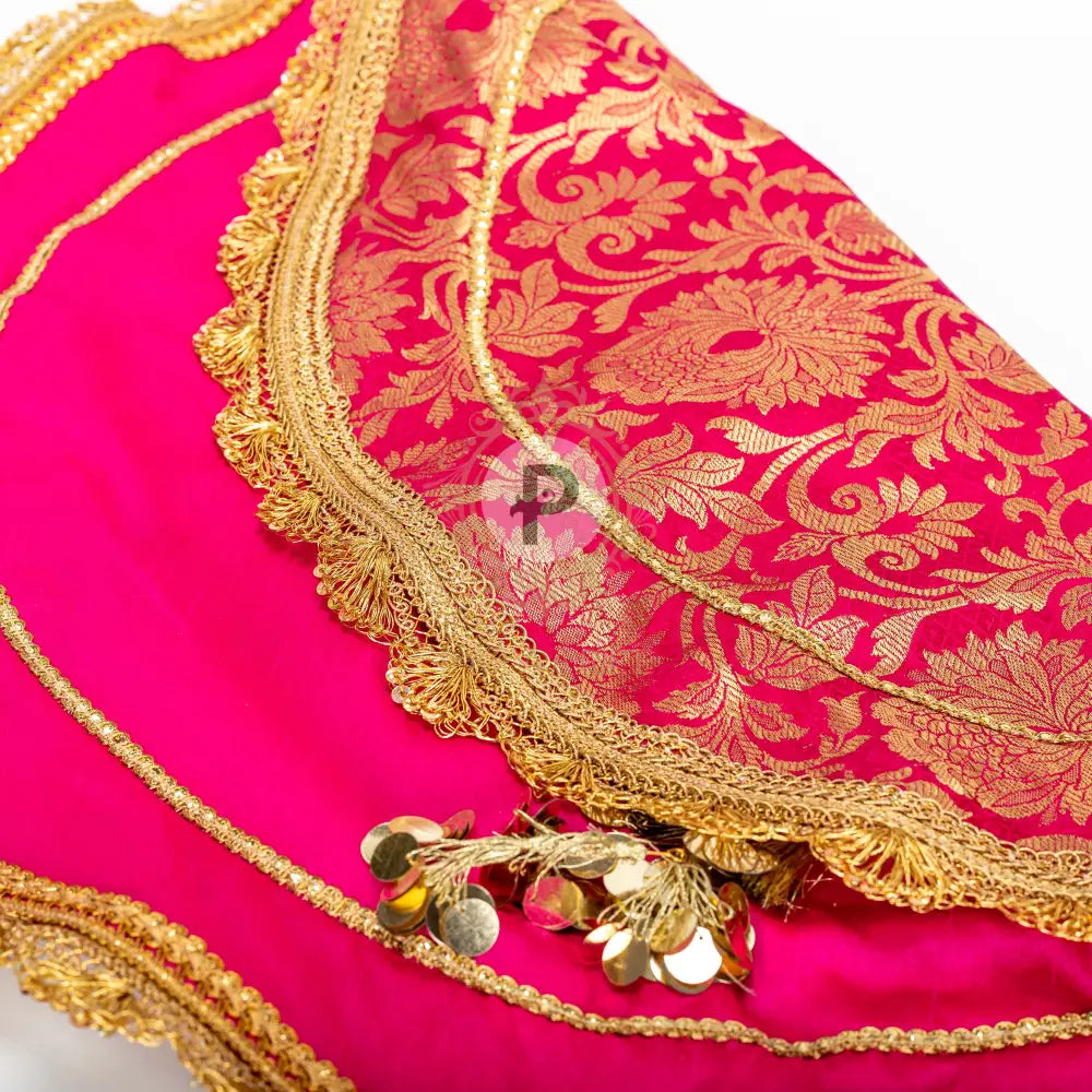 Red Brocade Lap Cover Set