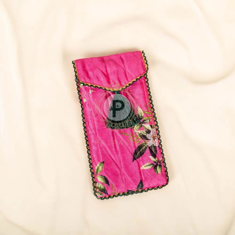 Floral Sunglass Pouch Hot Pink Sunglass Cover