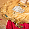 Ivory & Gold Brocade Lap Cover Pair