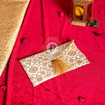 Ivory & Gold Brocade Shagun Envelope