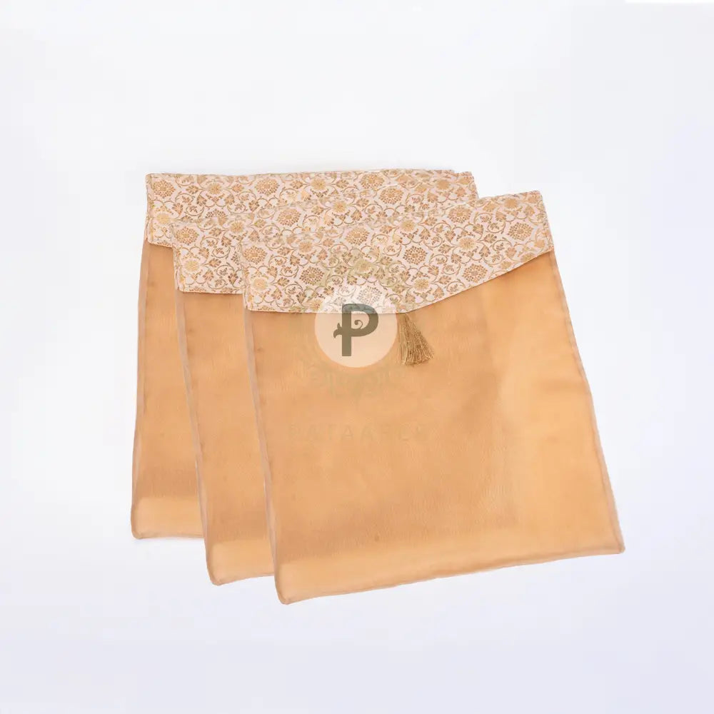 Ivory & Gold Brocade Suit/Saree Cover Set of 3 Suit Cover