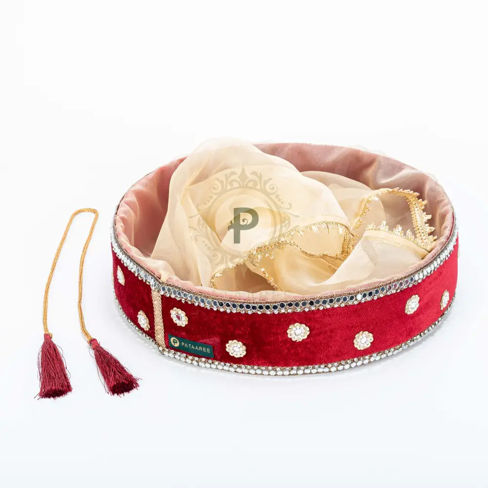 Km Velvet Round Tissue Basket