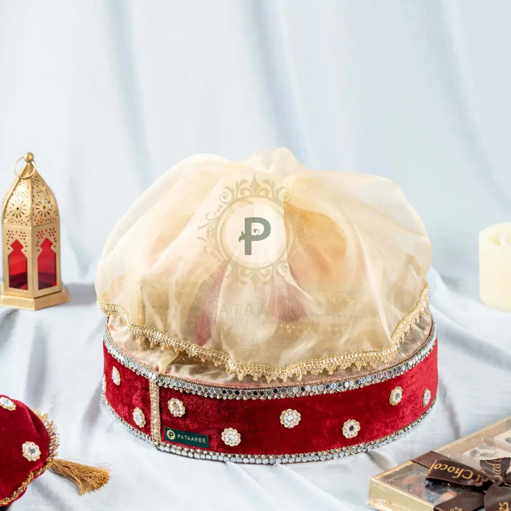 Km Velvet Round Hamper Basket Set