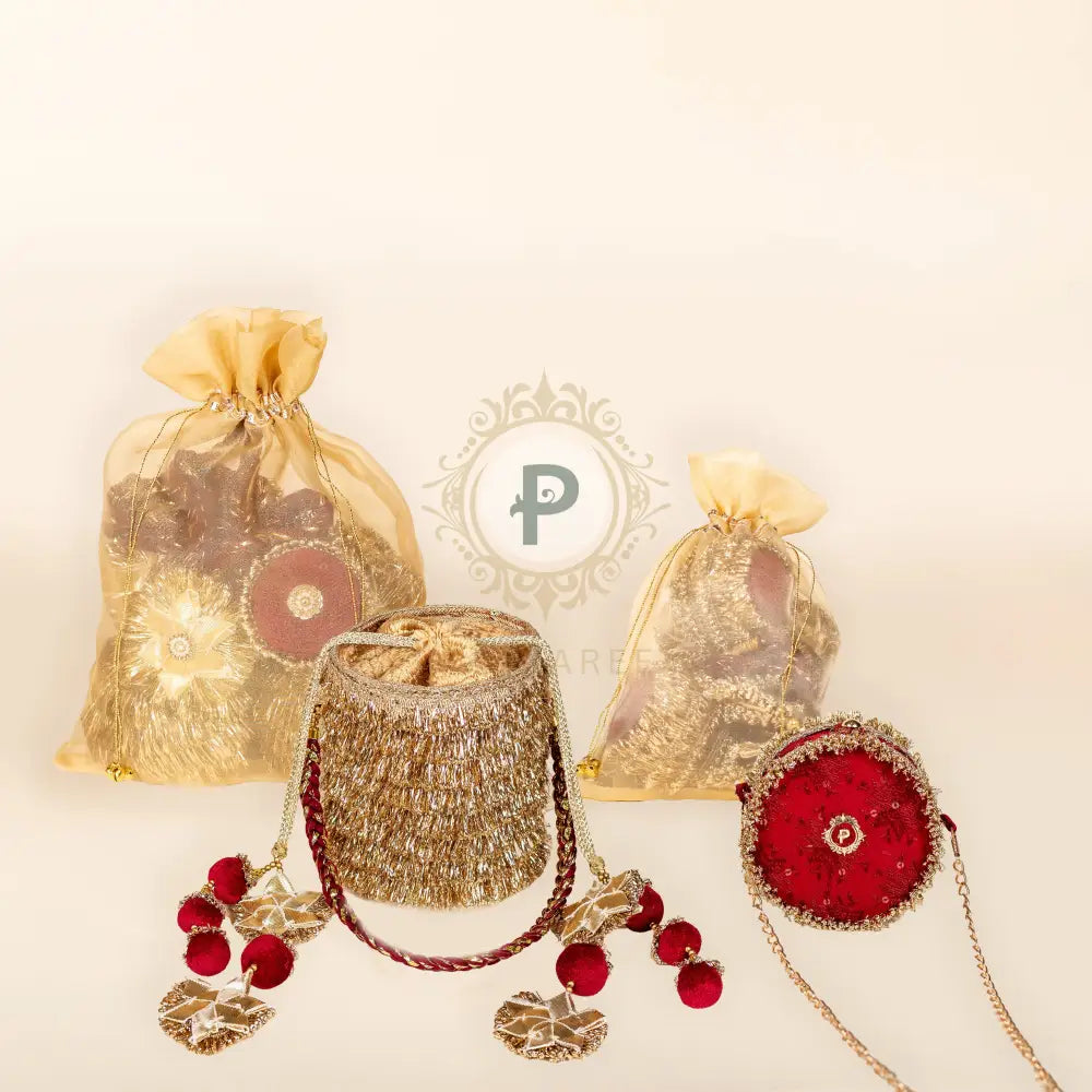 Laal Pataka Parandi with Potli (Mother-Daughter Set) Parandi
