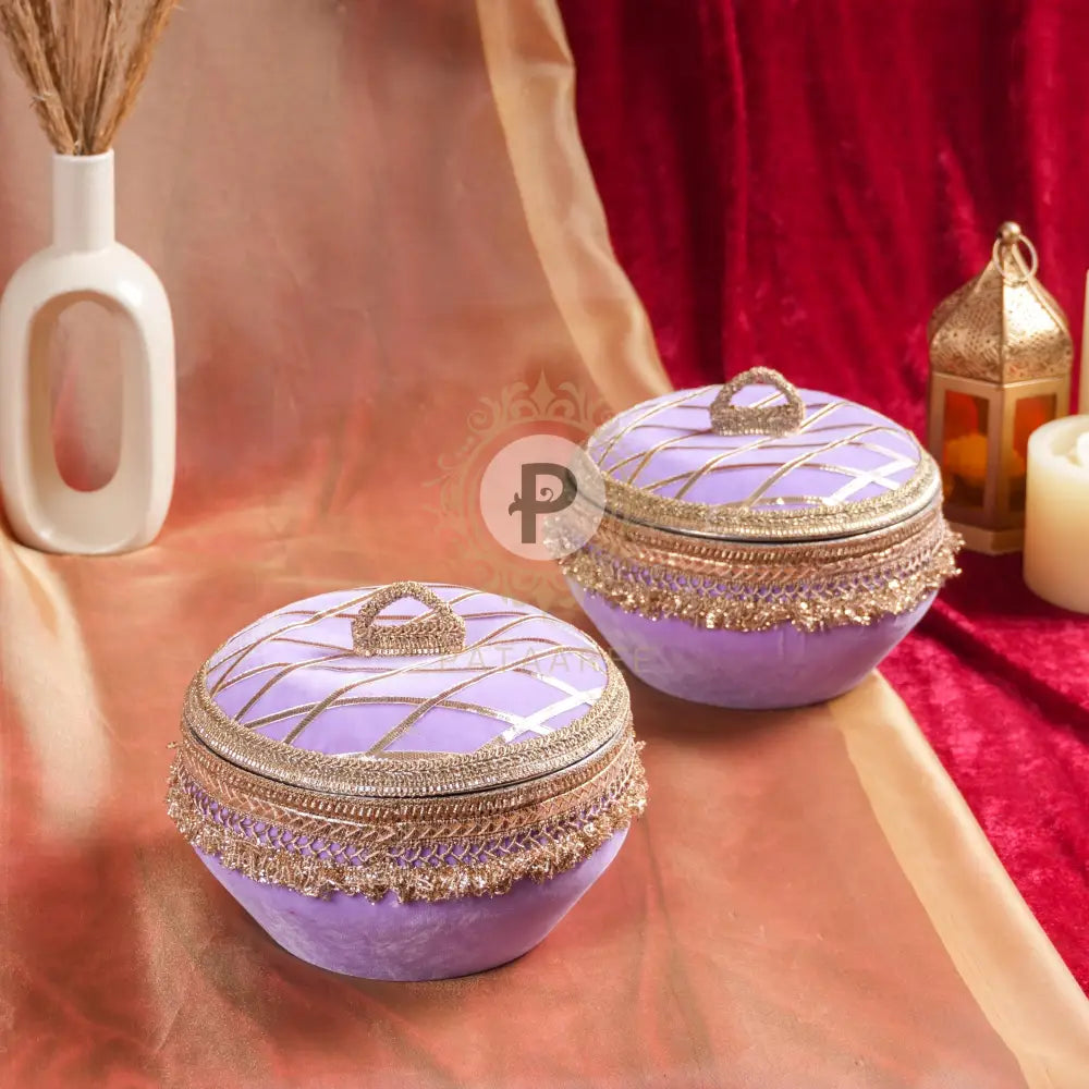 Lilac Velvet Ladoo Box (1Kg)