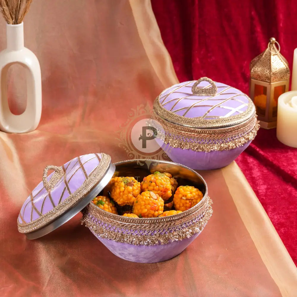 Lilac Velvet Ladoo Box (1Kg)