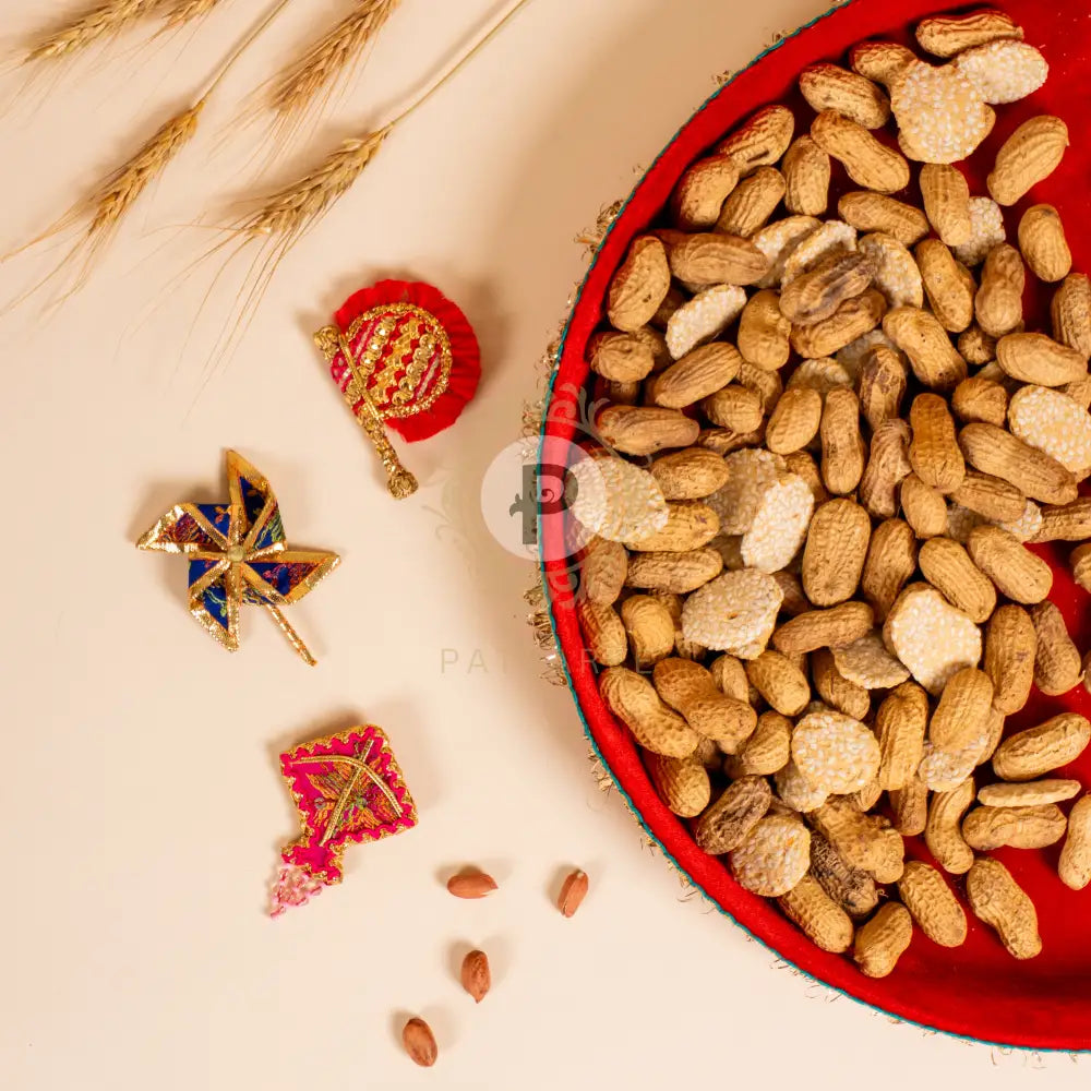 Set of 3 Lohri-themed handcrafted Phulkari brooches