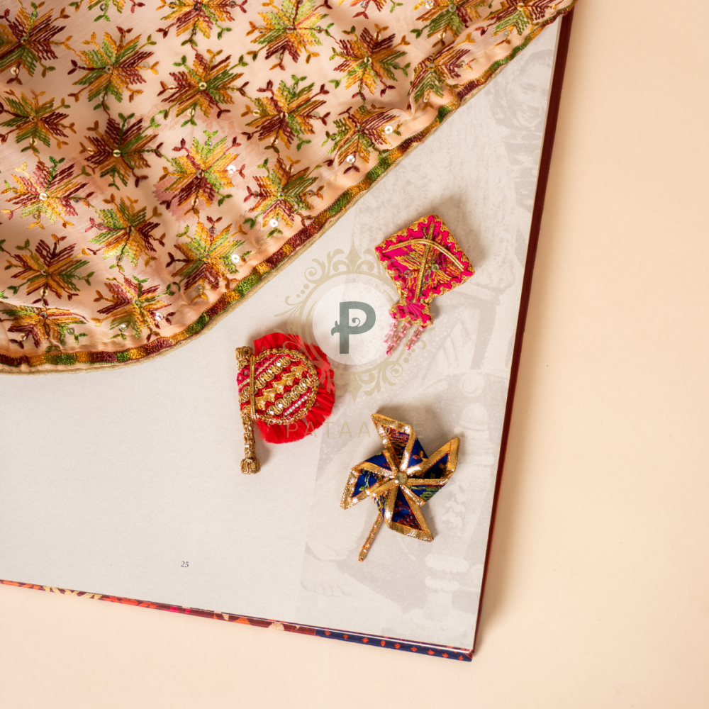 Lohri Assorted Phulkari Brooches (Set of 3) Gifting Box Set