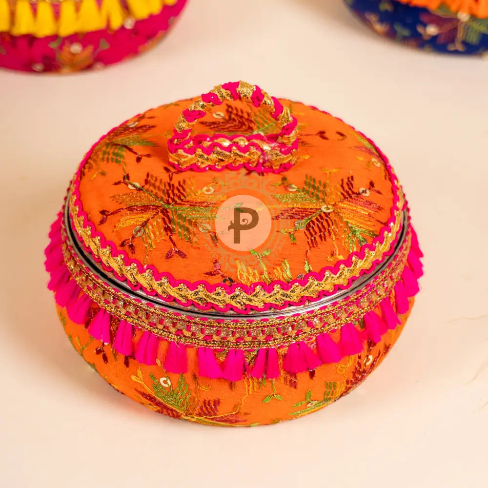 Lohri Assorted Phulkari Favor Box (Set of 4) Gifting Box Set