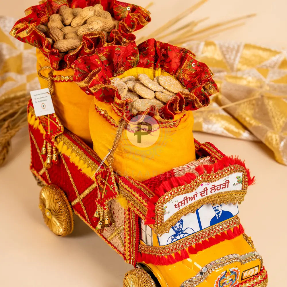 Festive Lohri Truck with Colorful Kite Tassel