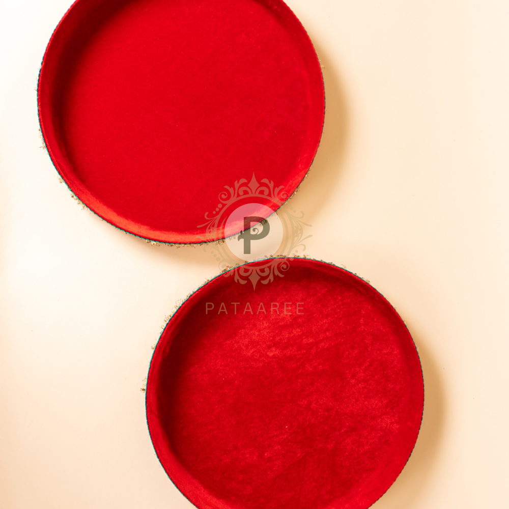 Lohri Red Velvet Thaal (Set of 2) Baby Gift Box