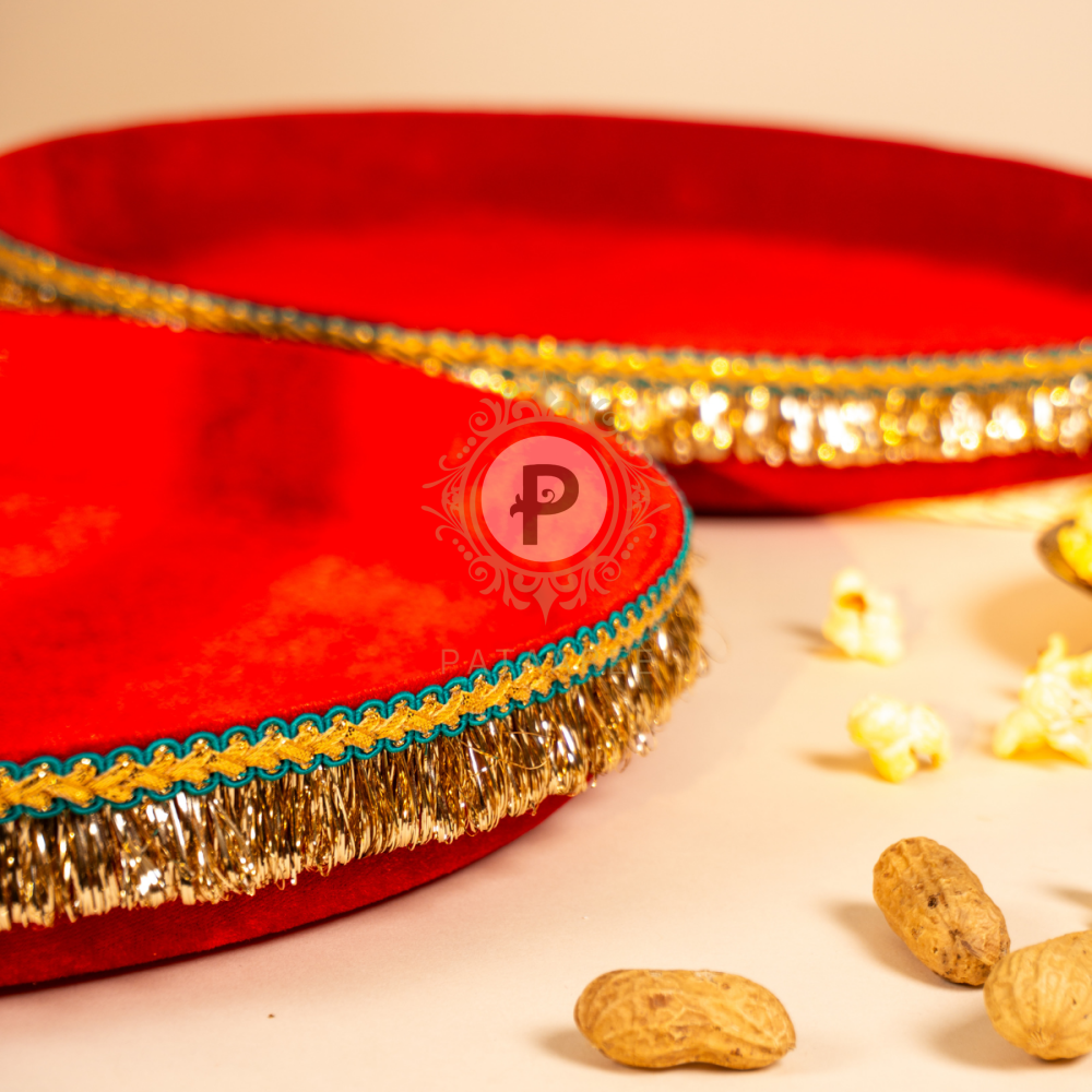 Lohri Red Velvet Thaal (Set of 2) Baby Gift Box