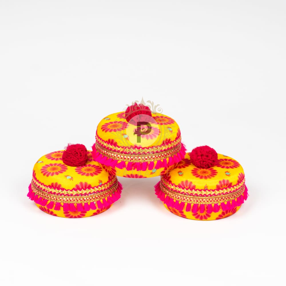 Marigold Small Ladoo Boxes Set of 3 Ladoo Box