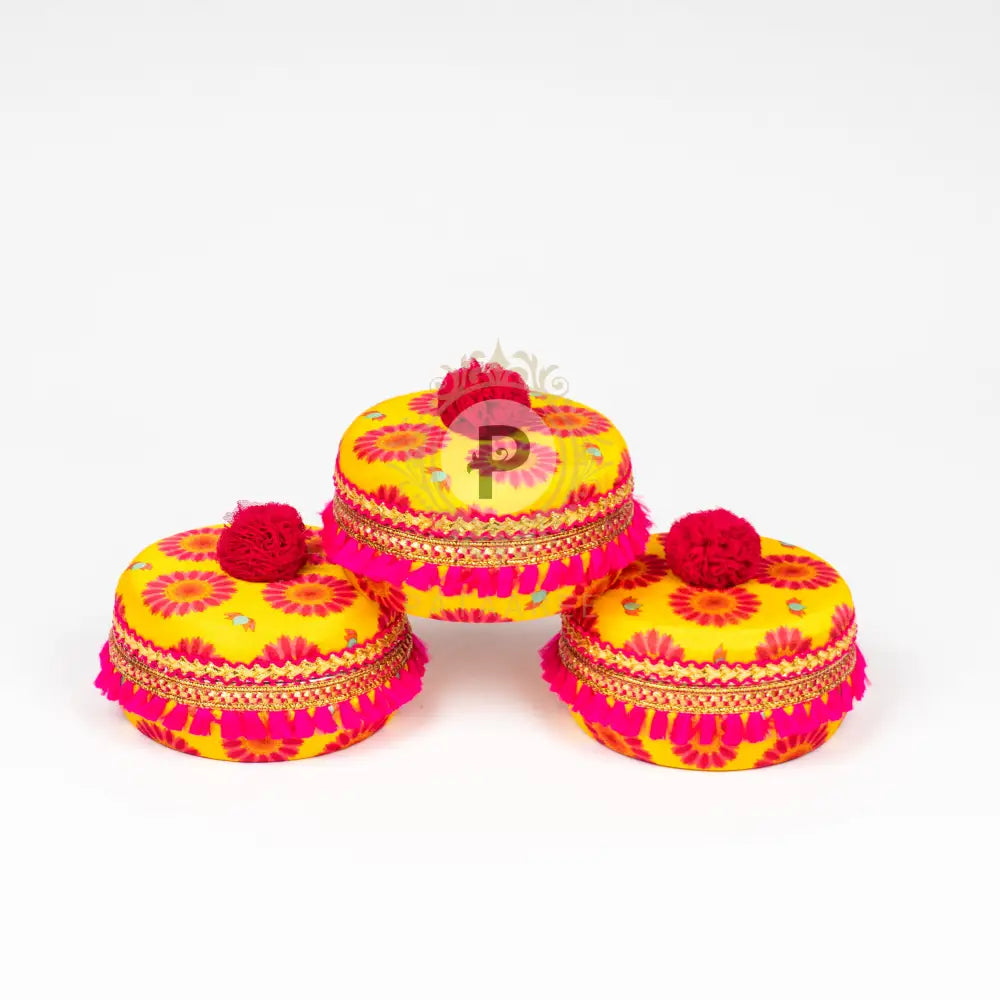 Marigold Small Ladoo Boxes Set of 3 Ladoo Box