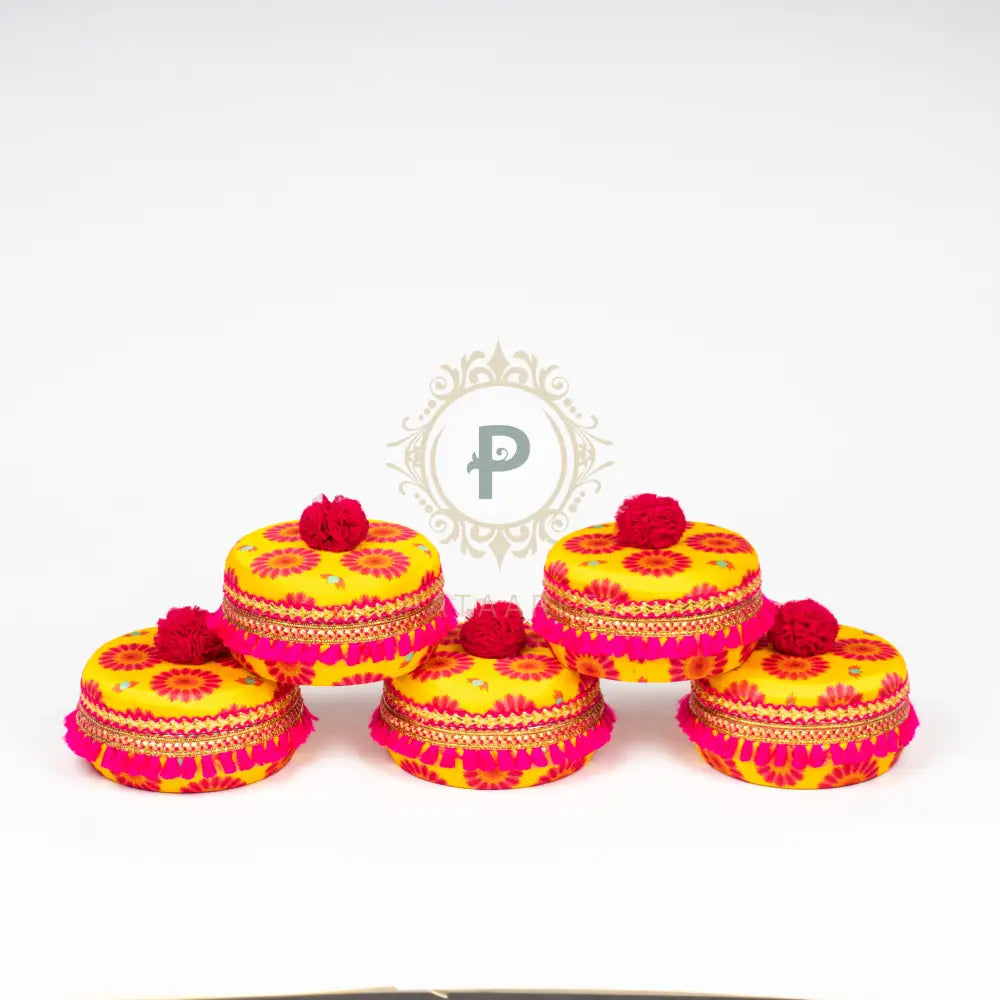 Marigold Small Ladoo Boxes Set of 5 Ladoo Box