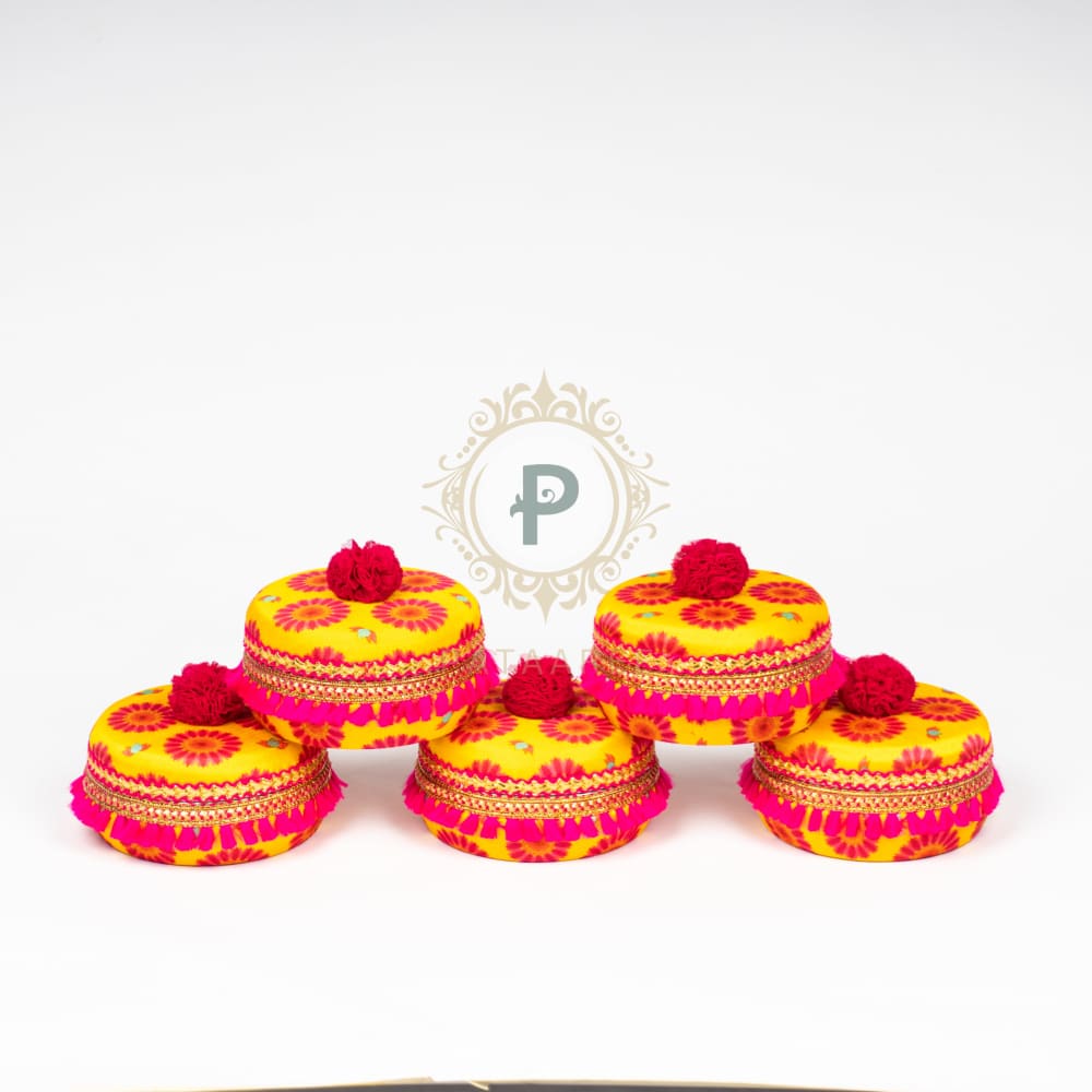 Marigold Small Ladoo Boxes Set of 5 Ladoo Box