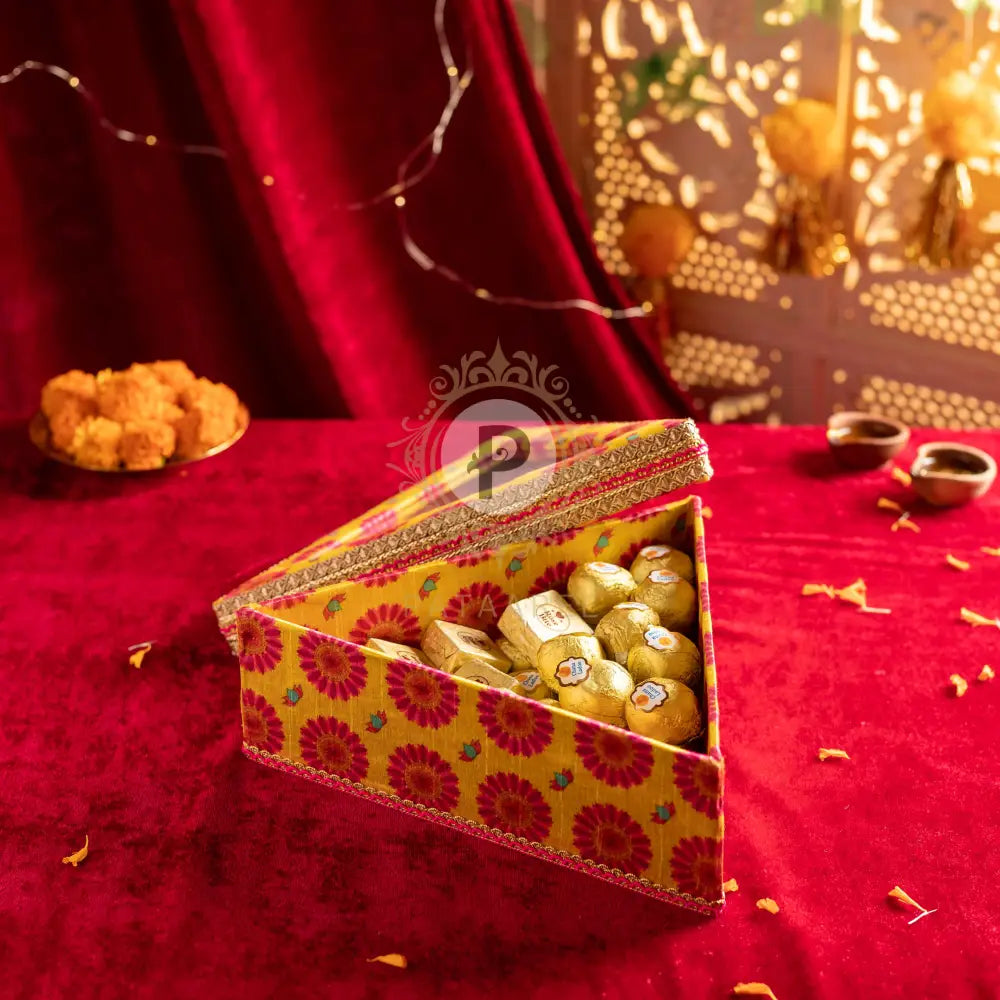 Marigold Triangle Mithai Box Mithai Box