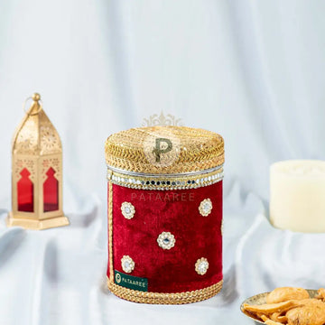 Km Velvet Ladoo Box (Long Shape) Maroon