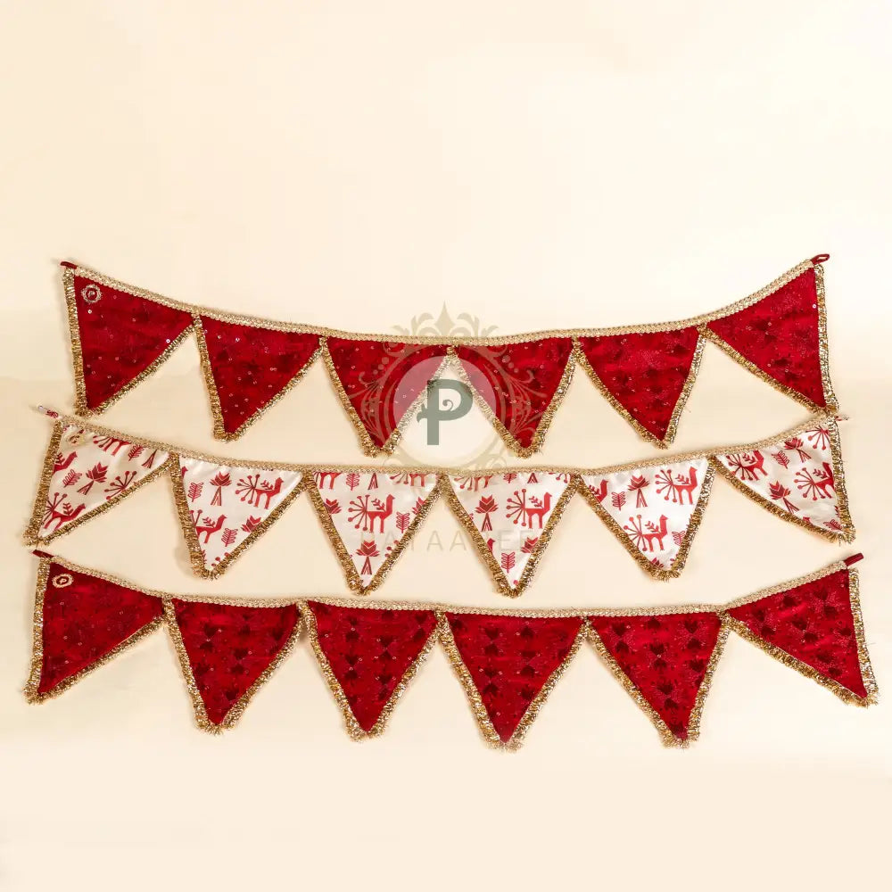 Maroon Phulkari Buntings Set Bunting Set