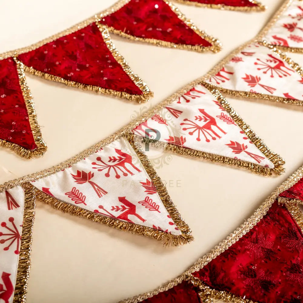 Maroon Phulkari Buntings Set Bunting Set