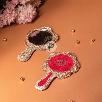 Surkh Hand Mirror Small Maroon Mirror