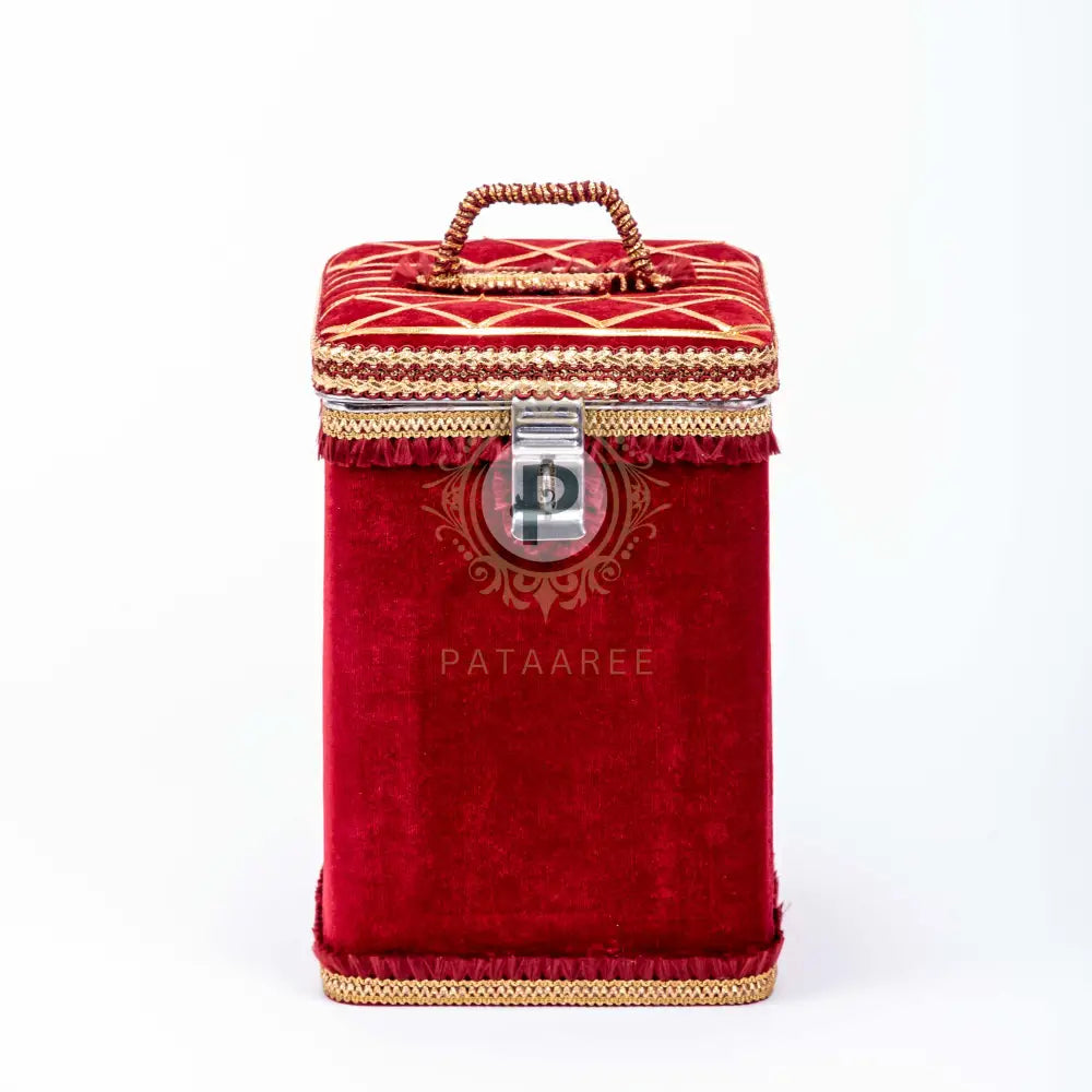 Maroon Velvet Bhaji Box