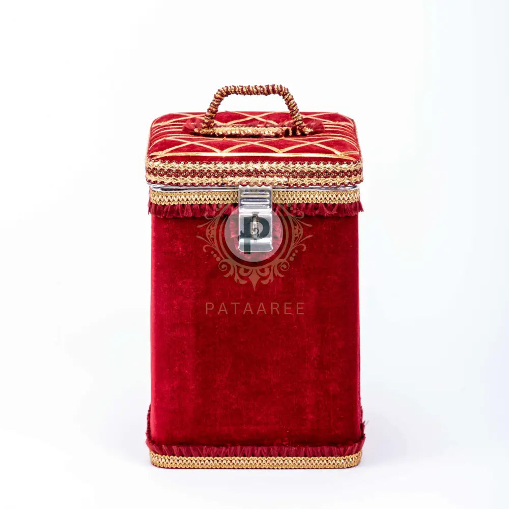 Maroon Velvet Bhaji Box