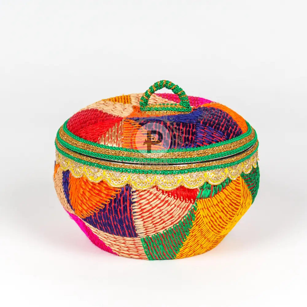 Multicolor Phulkari Ladoo Box (1Kg)