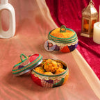 Multicolor Phulkari Small Ladoo Box