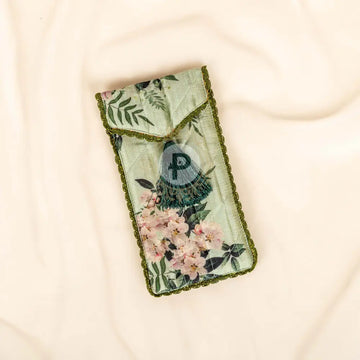 Floral Sunglass Pouch Pastel Green Sunglass Cover