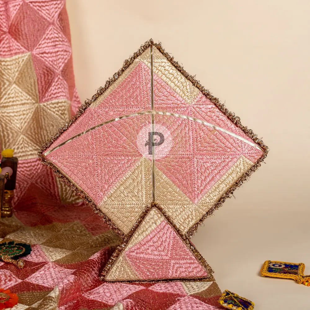 Phulkari Kite Mithai Box (1kg) Pastel Pink Mithai Box