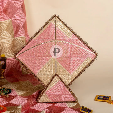Phulkari Kite Mithai Box (1kg) Pastel Pink Mithai Box