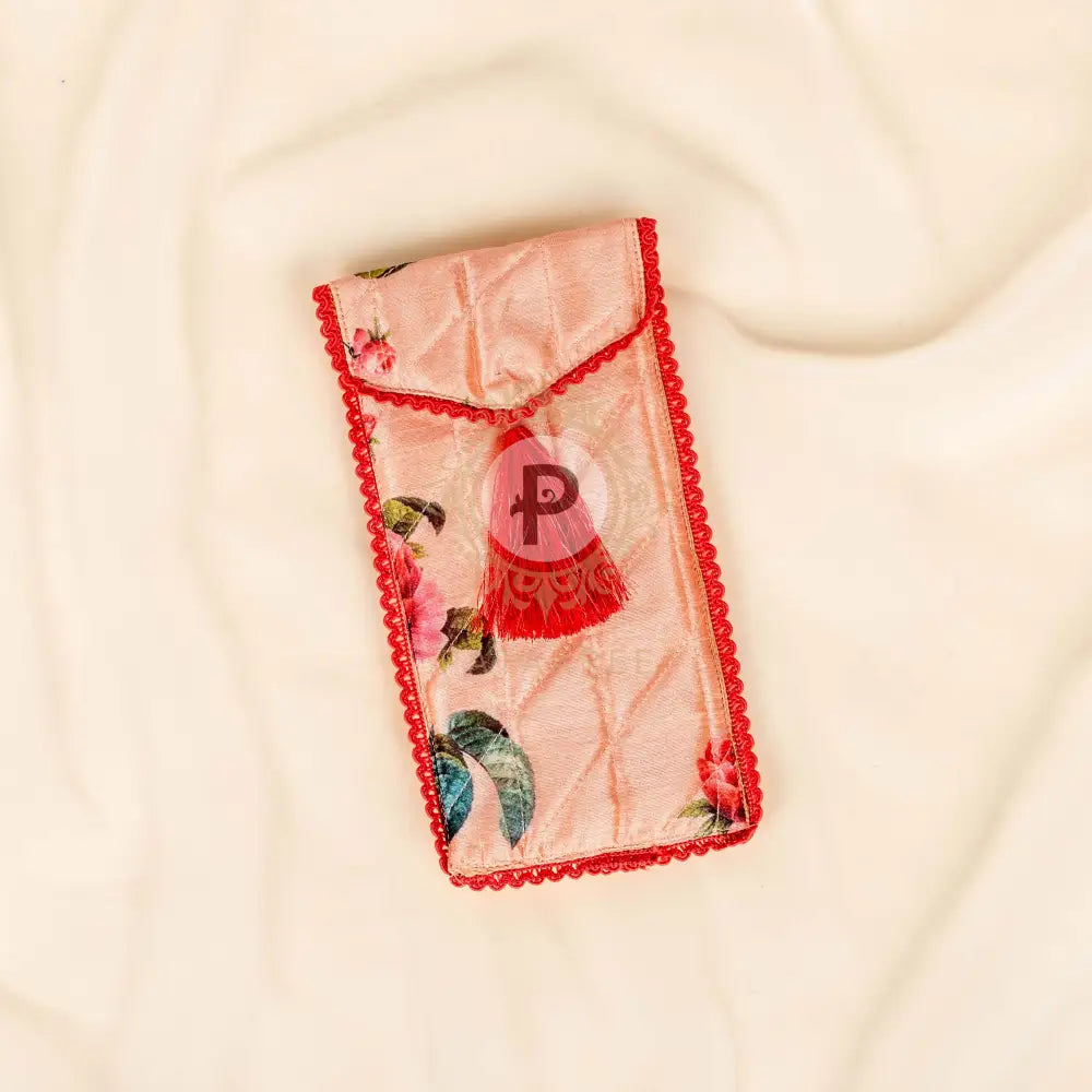 Floral Sunglass Pouch Peach Sunglass Cover