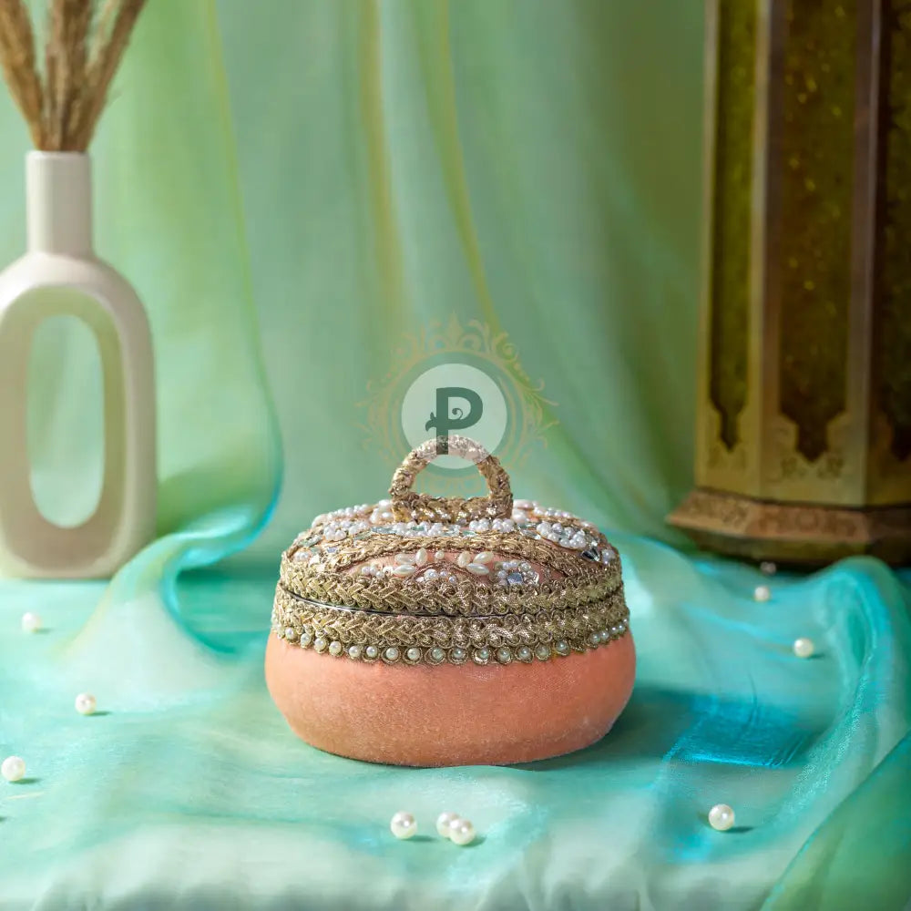 Zehra Peach Ladoo Box – Small Ladoo Box