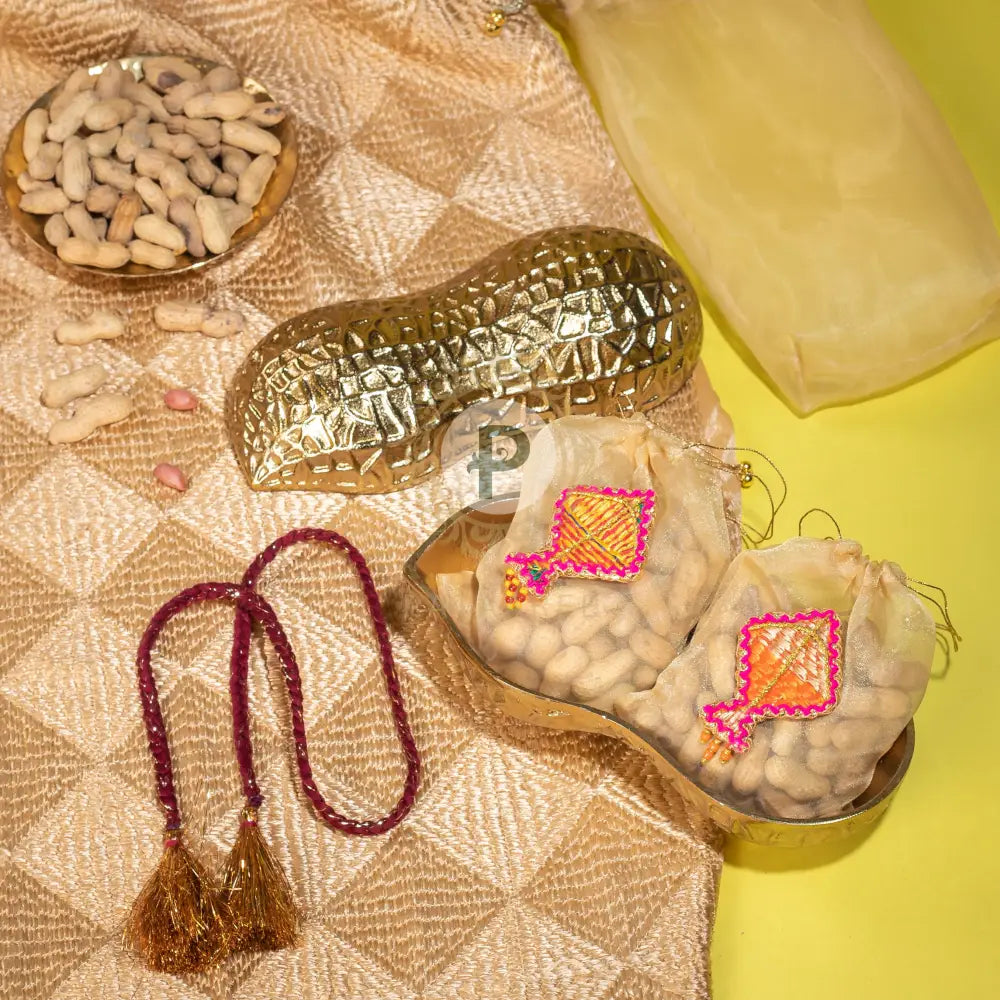 Peanut Box with 2 Potlis Box with Potli