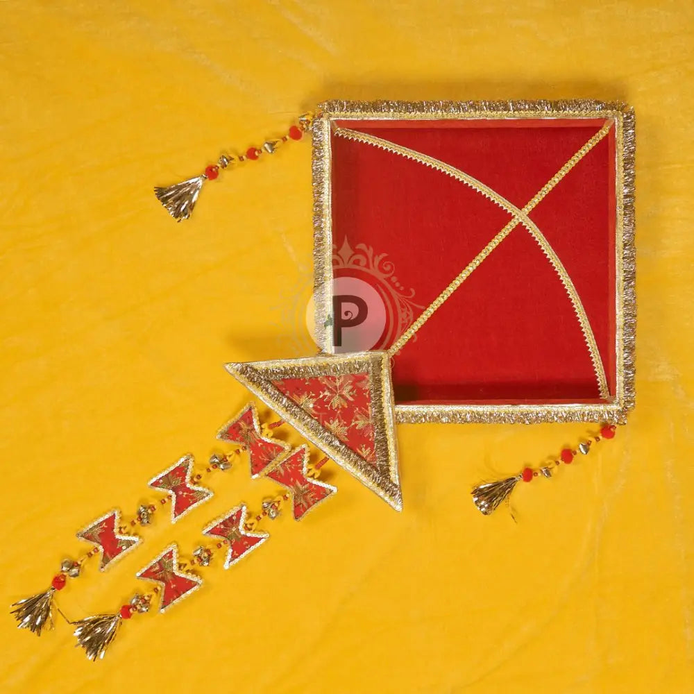 Phulkari Kite Tray Red