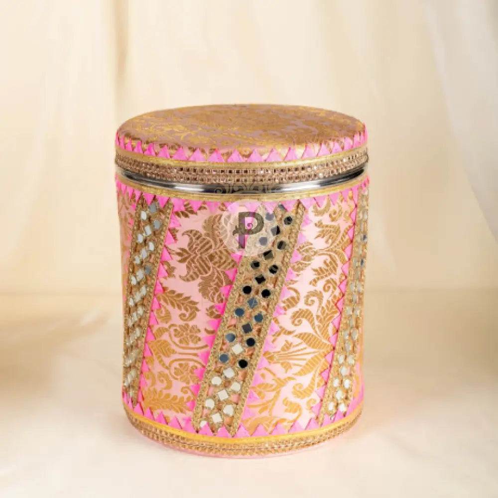 Pink Brocade Bhaji Box (3-5Kg) Bhaji Box