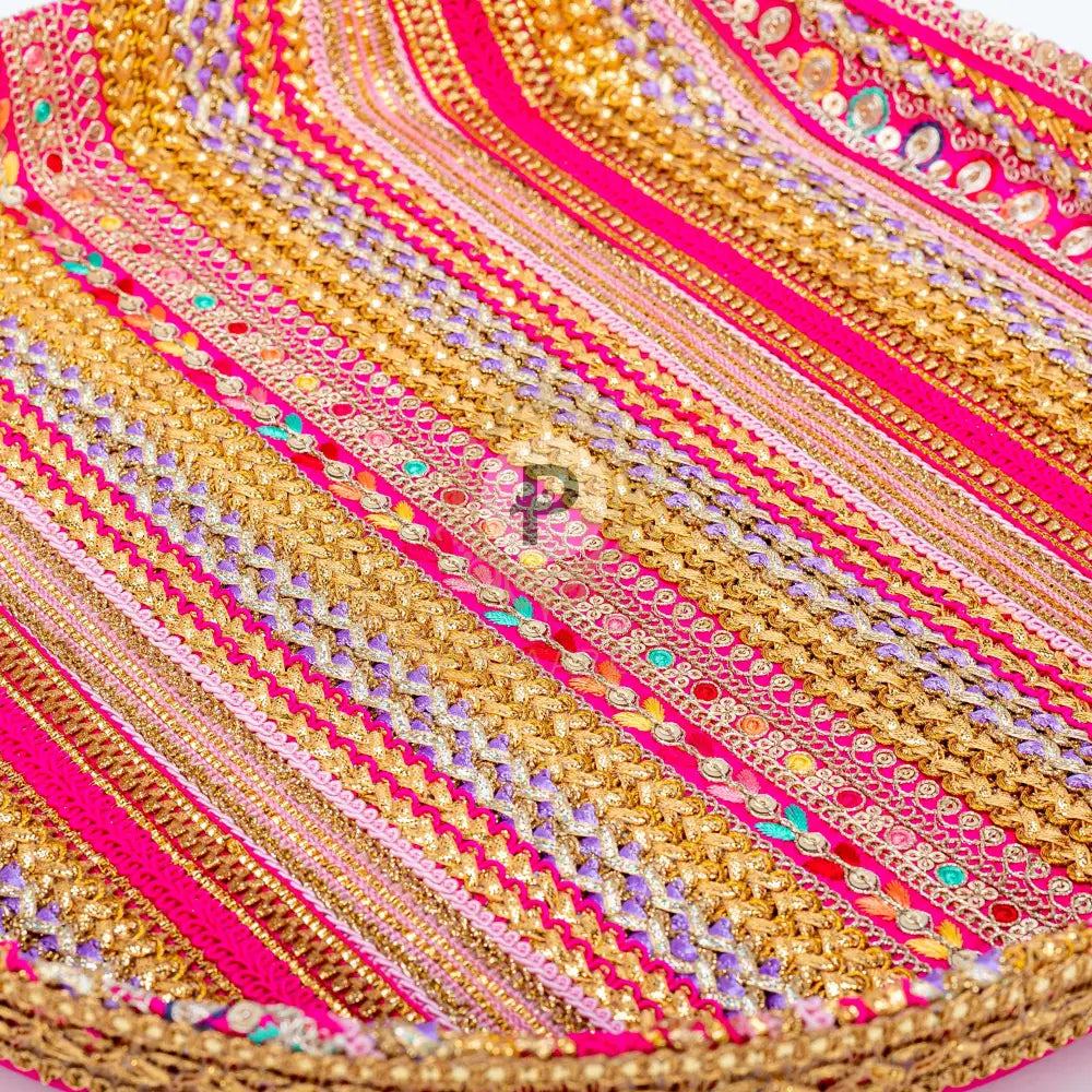 Pink Satrangi Thaal With Chura Bowl