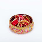 Pink Satrangi Thaal With Chura Bowl