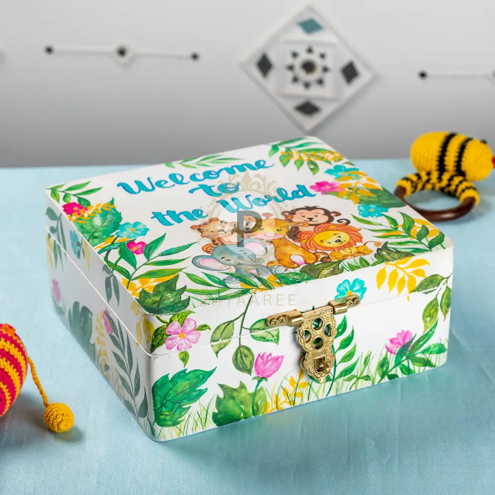 Poppet Hand Painted Jungle Mini Trunk Mini Trunk