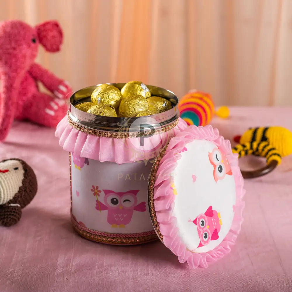 Poppet Pink Ladoo Box 1 kg (Long Shape) Ladoo Box