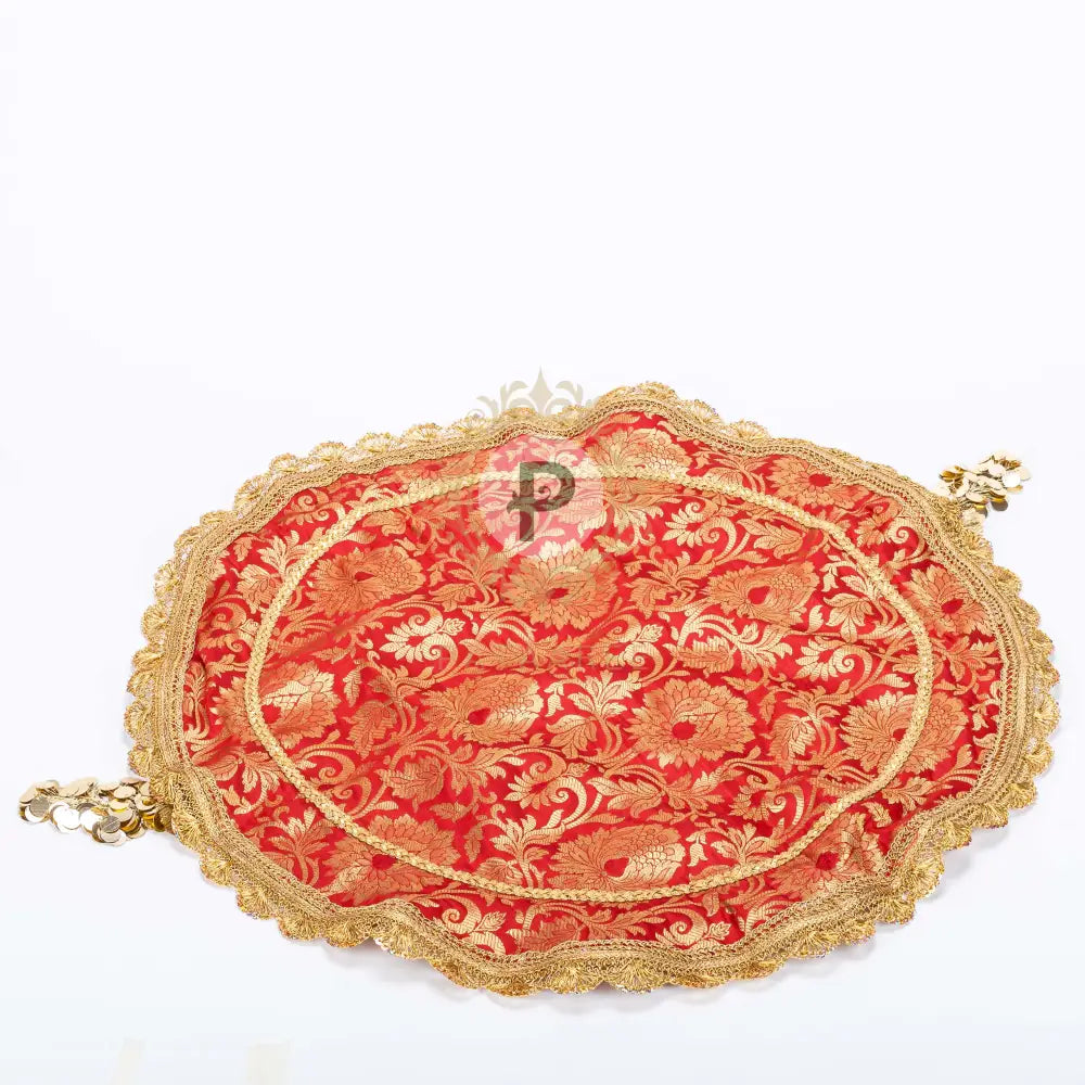 Red Brocade Lap Cover Set