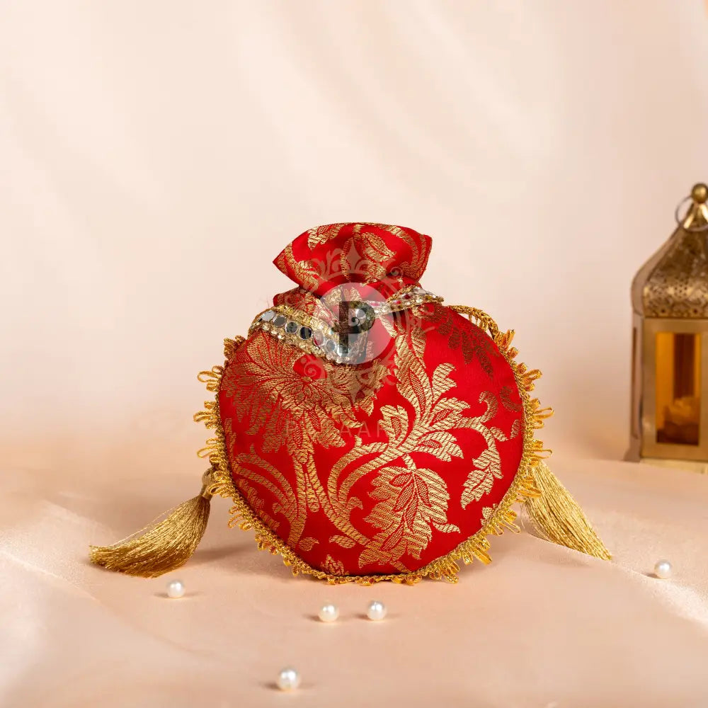 Red Brocade Mini Potli Potli