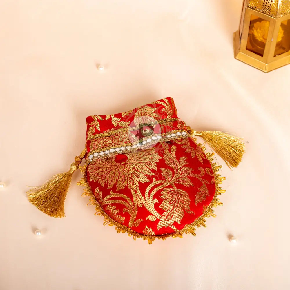 Red Brocade Mini Potli Potli