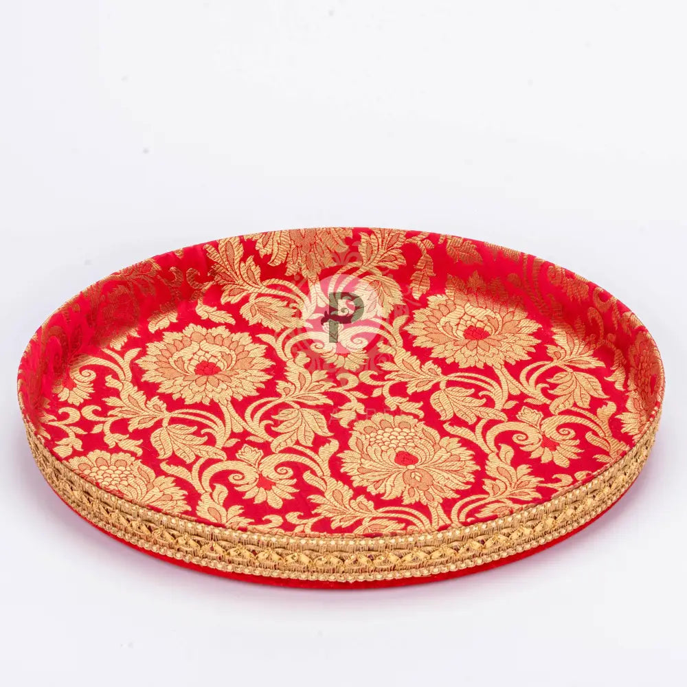 Brocade Thaal With Cover