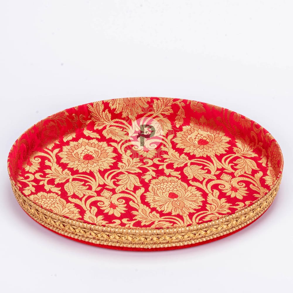 Brocade Thaal With Cover
