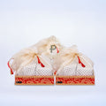 Red Brocade Tray Tissue Basket Set of 3